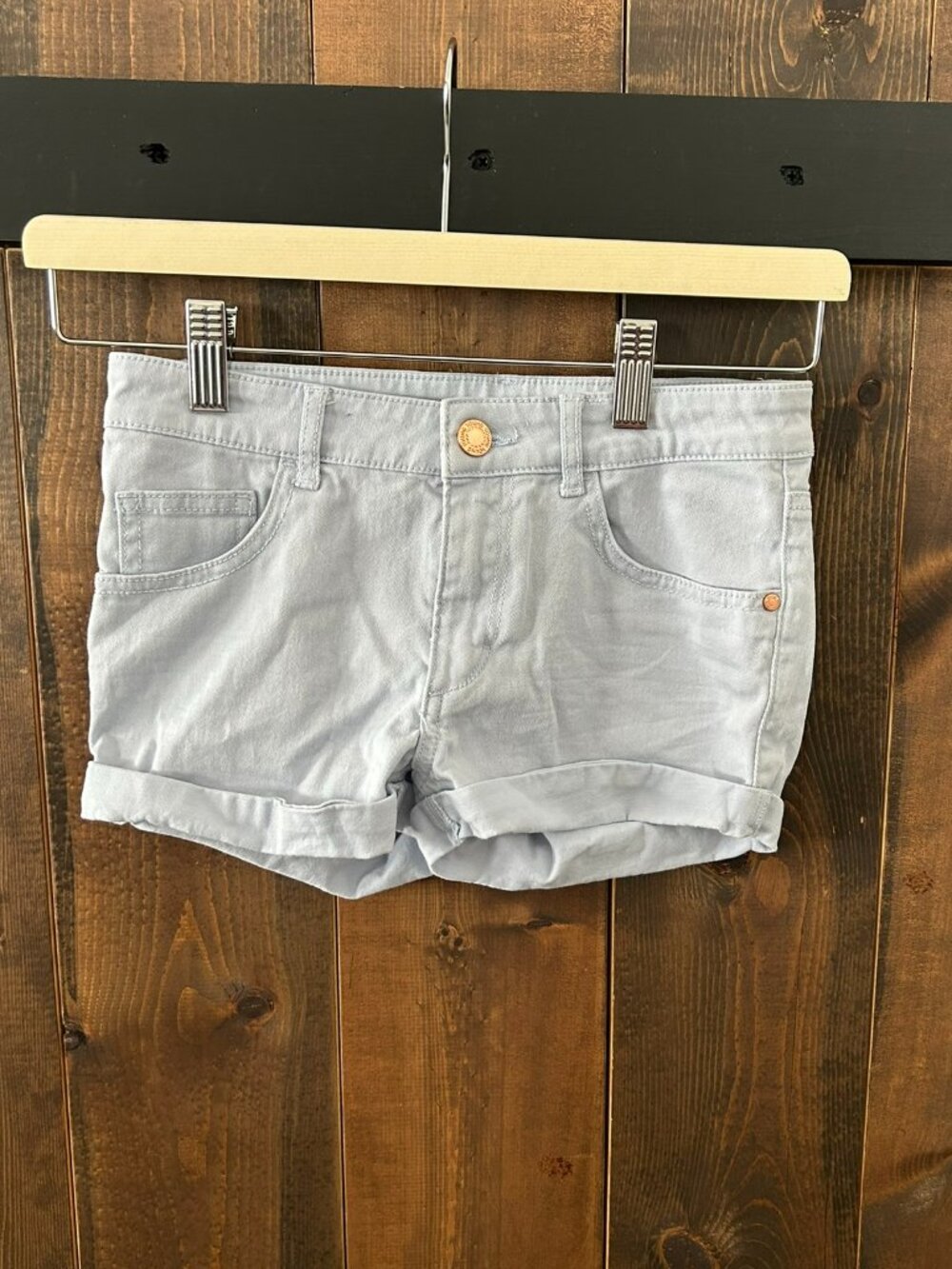H&M Light Blue Denim Shorts Girls Size 10-11